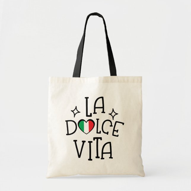 Tote Bag La Dolce Vita Italian Flag Heart (Devant)