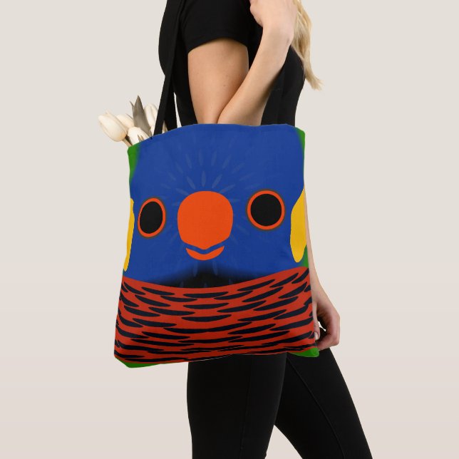 Tote Bag La face d'un loriquet à tête bleue (De près)