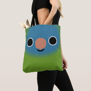 Tote Bag La face d'une perruche à couronne bleue
