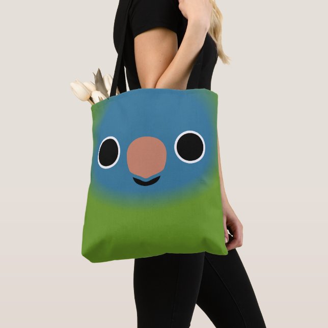Tote Bag La face d'une perruche à couronne bleue (De près)