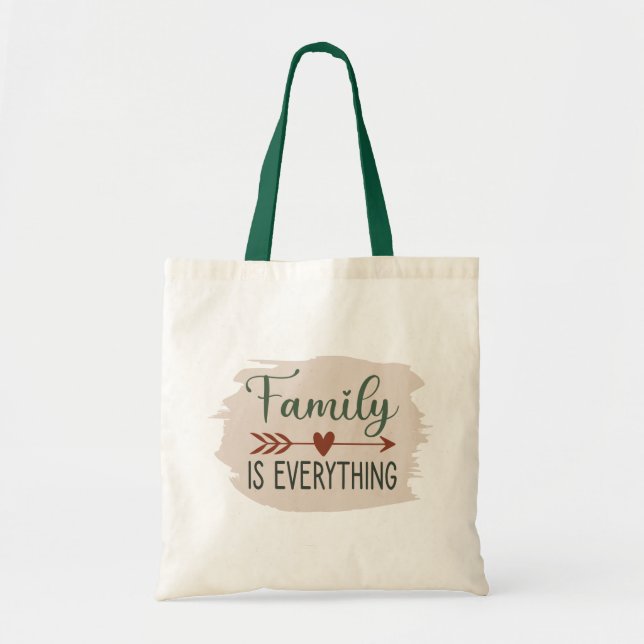 Tote Bag La famille est tout Hunter & Rust Brush Stroke (Devant)