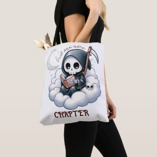 Tote Bag La Faucheuse aquarelle amoureuse de livres