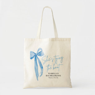 Tote Bag La fête de Bachelorette de Blue Bow Elle Attache l