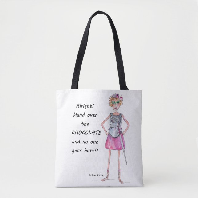 Tote Bag La Figure Armorée Rouge Demande Du Chocolat (Devant)