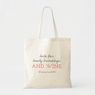 Tote Bag La foi. Famille. L'amour et le vin. Coronavirus