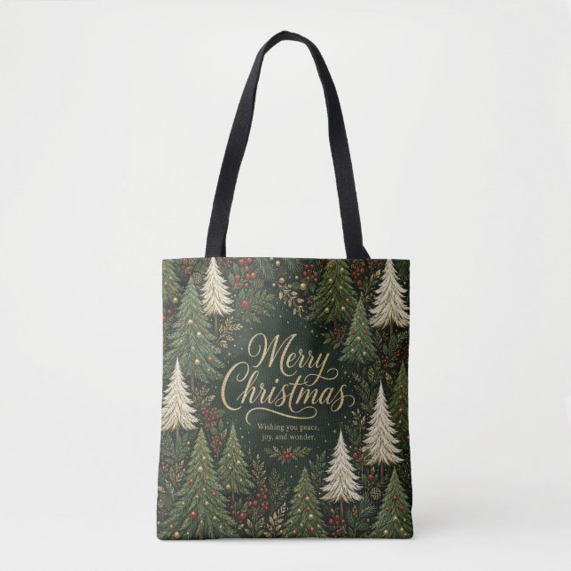Tote Bag La forêt dorée de Noël (Devant)
