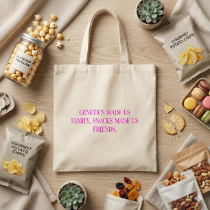Tote Bag La génétique nous a fait famille, les snacks nous 
