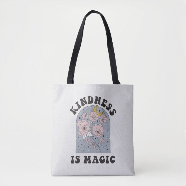 Tote Bag La gentillesse est magique Fleurs Vintages (Devant)