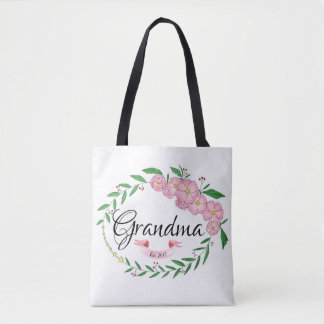 Tote Bag La grand-maman personnalisée a établi la guirlande