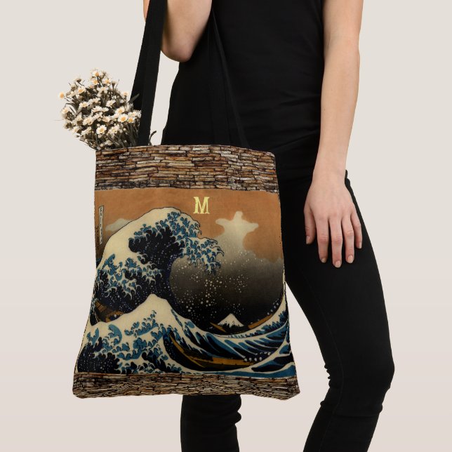 Tote Bag La Grande Vague de Kanagawa Artiste japonais Vinta (De près)