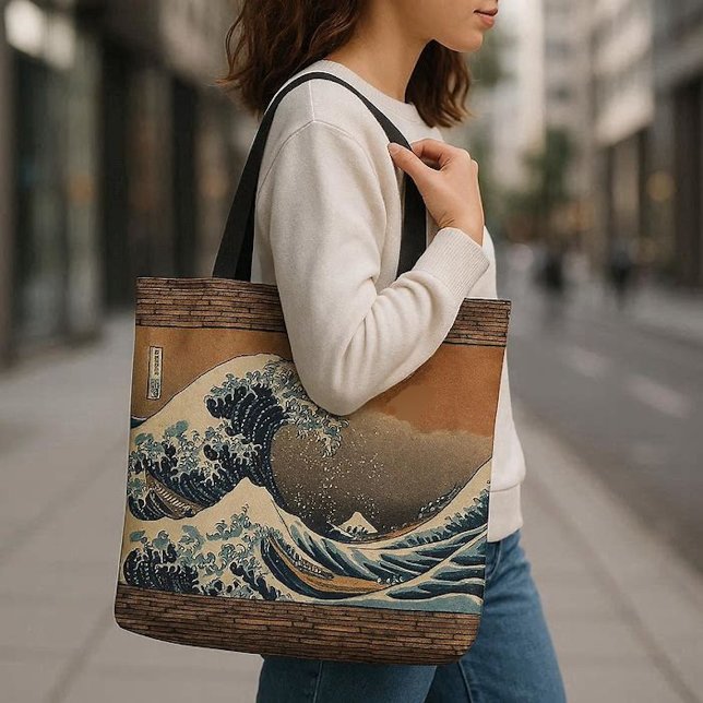 Tote Bag La Grande Vague de Kanagawa Artiste japonais Vinta (The Great Wave of Kanagawa Vintage Japanese Artist Tote Bag)