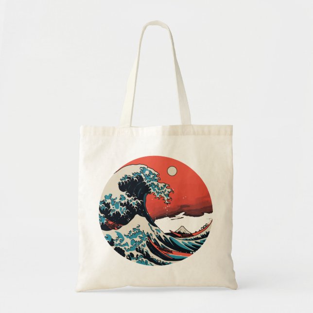 Tote Bag La Grande Vague Rétro de Kanagawa (Devant)