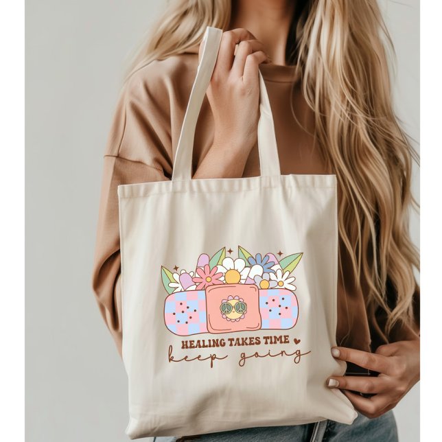 Tote Bag La guérison Prend Du Temps À Continuer, Citation S (Créateur téléchargé)