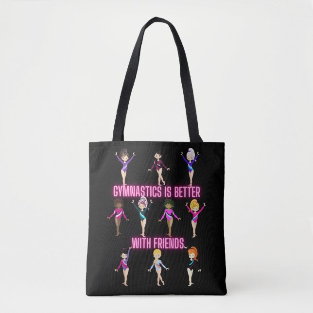 Tote Bag La Gymnastique Est Mieux Avec Les Amis (Devant)