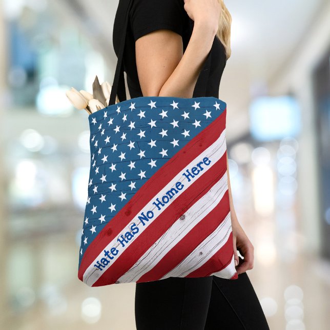 Tote Bag La haine n'a pas sa maison ici USA Patriotique Rus (Créateur téléchargé)