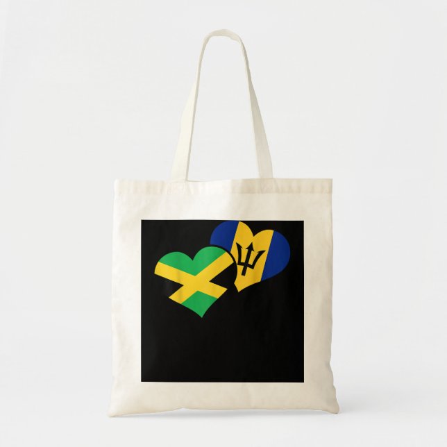 Tote Bag La Jamaïque des coeurs de la Barbade Bajan Jamaica (Devant)