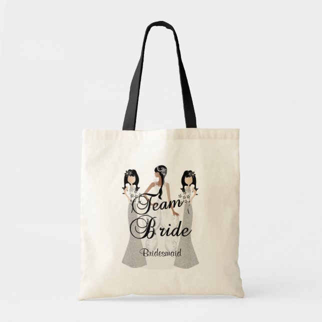Tote Bag La jeune mariée d'équipe | | l'épousant gris et (Devant)