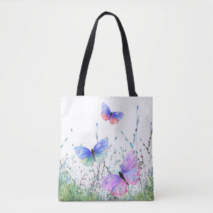 Tote Bag La joie du printemps - Les papillons colorés volen