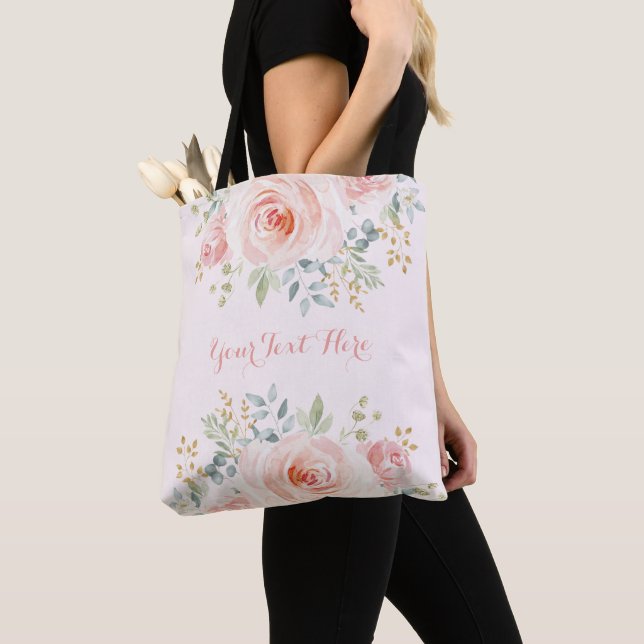 Tote Bag La jolie aquarelle rougissent botanique floral (De près)