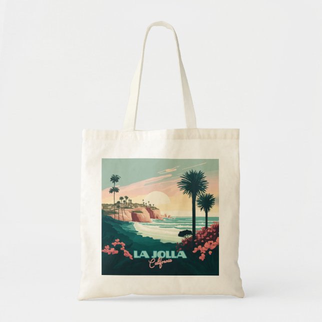 Tote Bag La Jolla Cove San Diego California Retro (Devant)