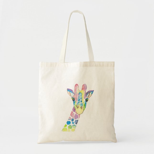 Tote Bag La joyeuse Girafe colorée (Devant)
