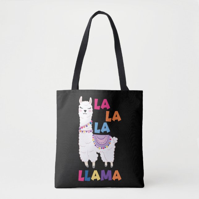 Tote Bag La La La Llama - Drôle Chant Llama (Devant)