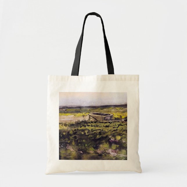 Tote Bag La lande avec une brouette par Vincent van Gogh (Devant)