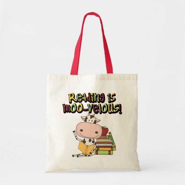 Tote Bag La lecture est Moo-velous (Devant)