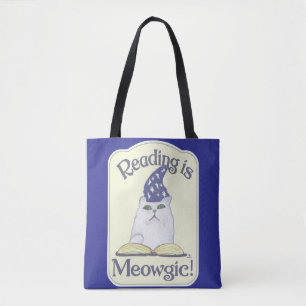 Tote Bag La lecture est un slogan de livre de chat magique