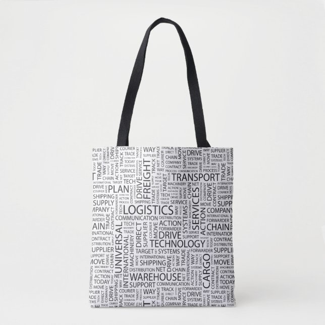 Tote Bag La LOGISTIQUE modèle avec des mots (Devant)