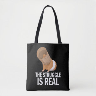 Tote Bag La lutte est un vrai cadeau drôle Guinée Pig