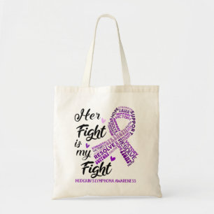Tote Bag La lymphome de Hodgkin Son combat est notre combat