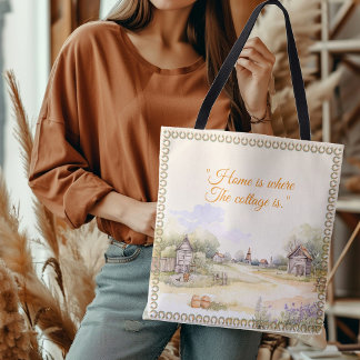 Tote Bag "La maison est là où se trouve le chalet" Fleur sa