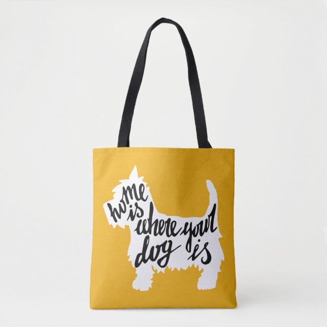 Tote Bag La maison est où votre chien est (Devant)