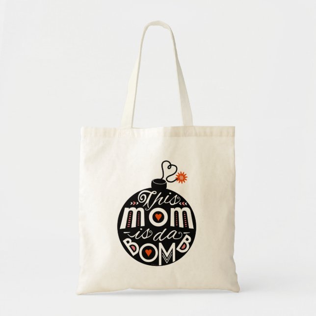 Tote Bag La maman est typographie lunatique de mères (Devant)