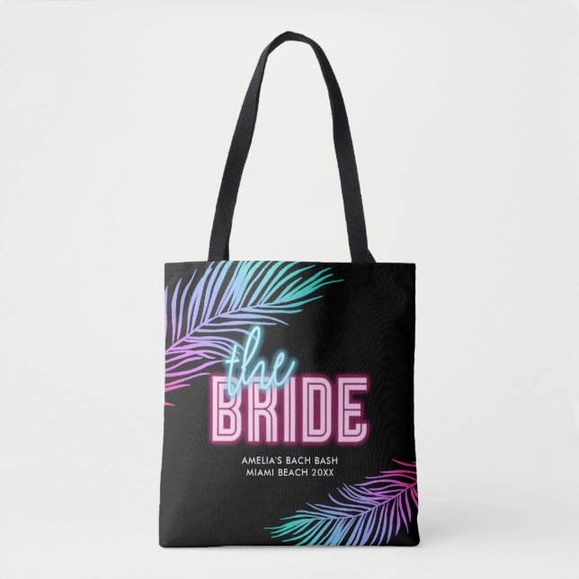 Tote Bag La mariée bleu et rose tropical Bach (Devant)
