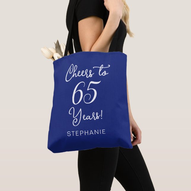 Tote Bag La Marine bleu encourage à 65 ans 65e anniversaire (De près)