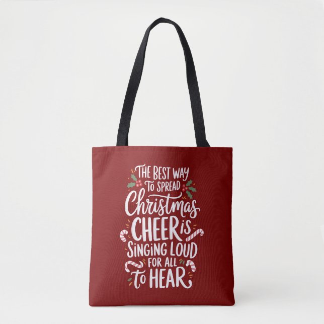 Tote Bag La Meilleure Façon de Répandre la Joie de Noël Elf (Devant)