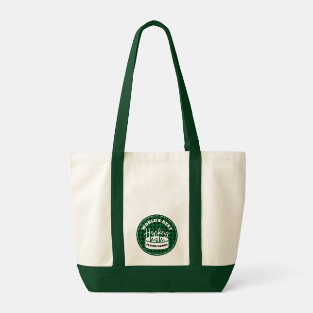 Tote Bag La meilleure maman de hockey du monde Custom Fourr (Dos)