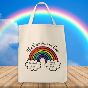 Tote Bag La Meilleure Tatie Jamais Arc-en-ciel