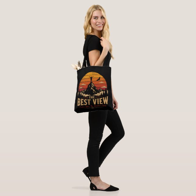 Tote Bag La Meilleure Vue Vient Après le Plus Dur (Sur le modèle)