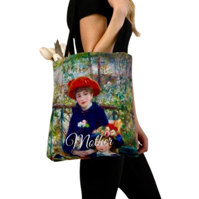 Tote Bag La mère et l'enfant de Renoir (Tote Bag — 100% polyester, black laminated lining 100% cotton web hand. Made in the USA.)