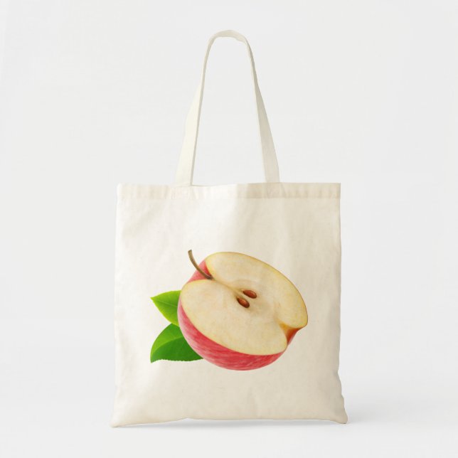 Tote Bag La moitié de la pomme rouge (Devant)