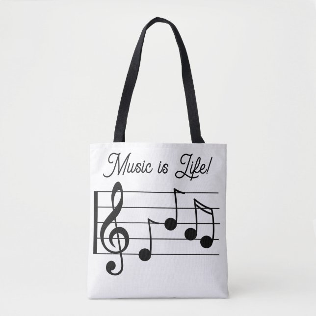 Tote Bag La musique est la vie ! (Devant)
