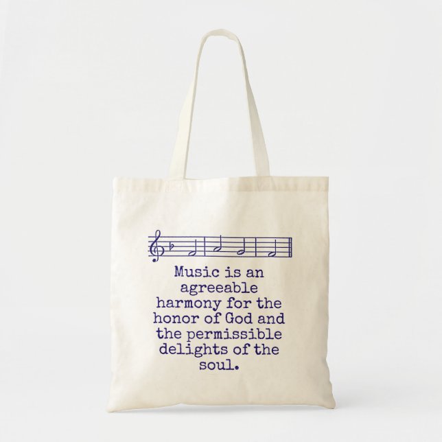 Tote Bag La Musique Est Une Harmonie Convenue - Citation De (Devant)