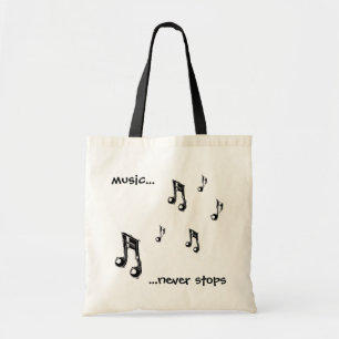 Tote Bag La musique n'arrête jamais fourre-tout