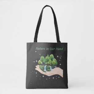 Tote Bag La nature dans nos mains Art environnemental à l'a