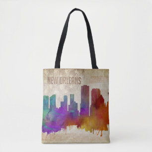 Tote Bag La Nouvelle-Orléans, horizon de ville d'aquarelle