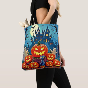Tote Bag La nuit d'Halloween : Art amusant et effrayant