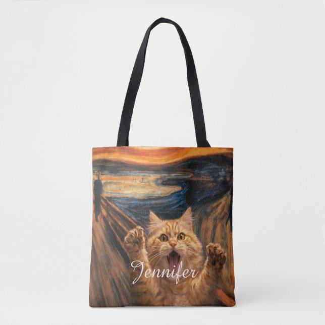Tote Bag La parodie d'art du chat qui hurle                 (Devant)